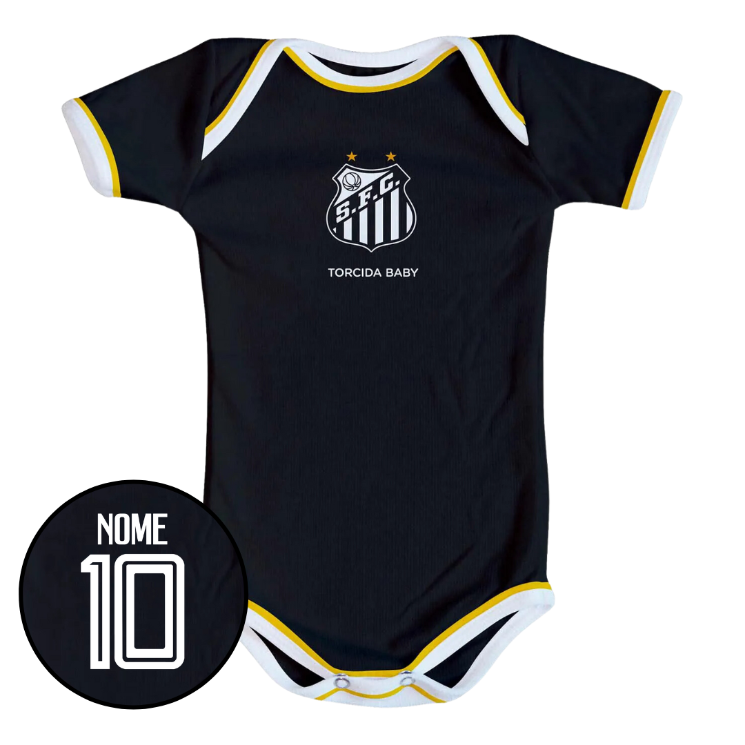 Body Preto Personalizado do Santos
