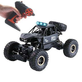 Rock Crawler Off Road 4x4 - Carrinho de Controle Remoto Preto 28cm