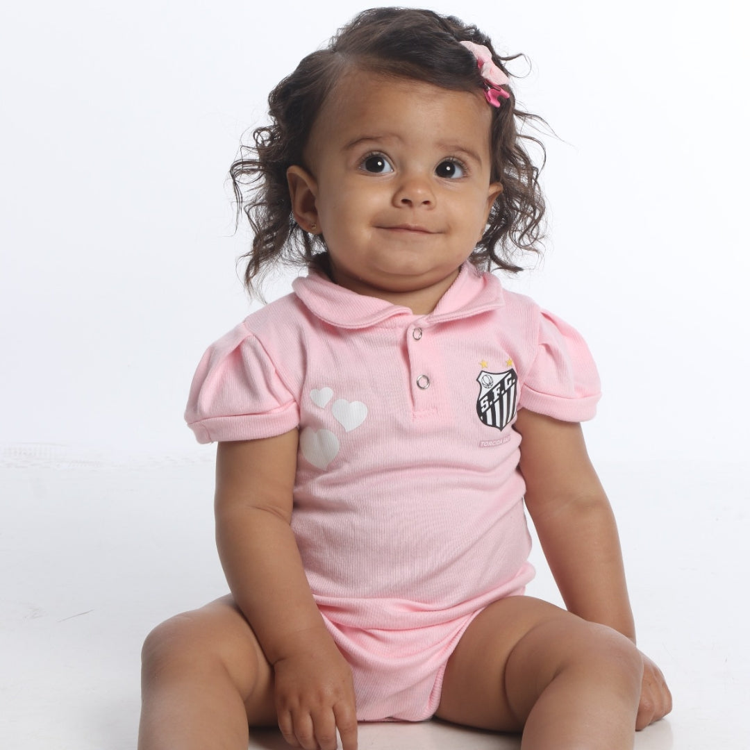 Kit Body Rosa Personalizado e Shorts/Calça do Santos