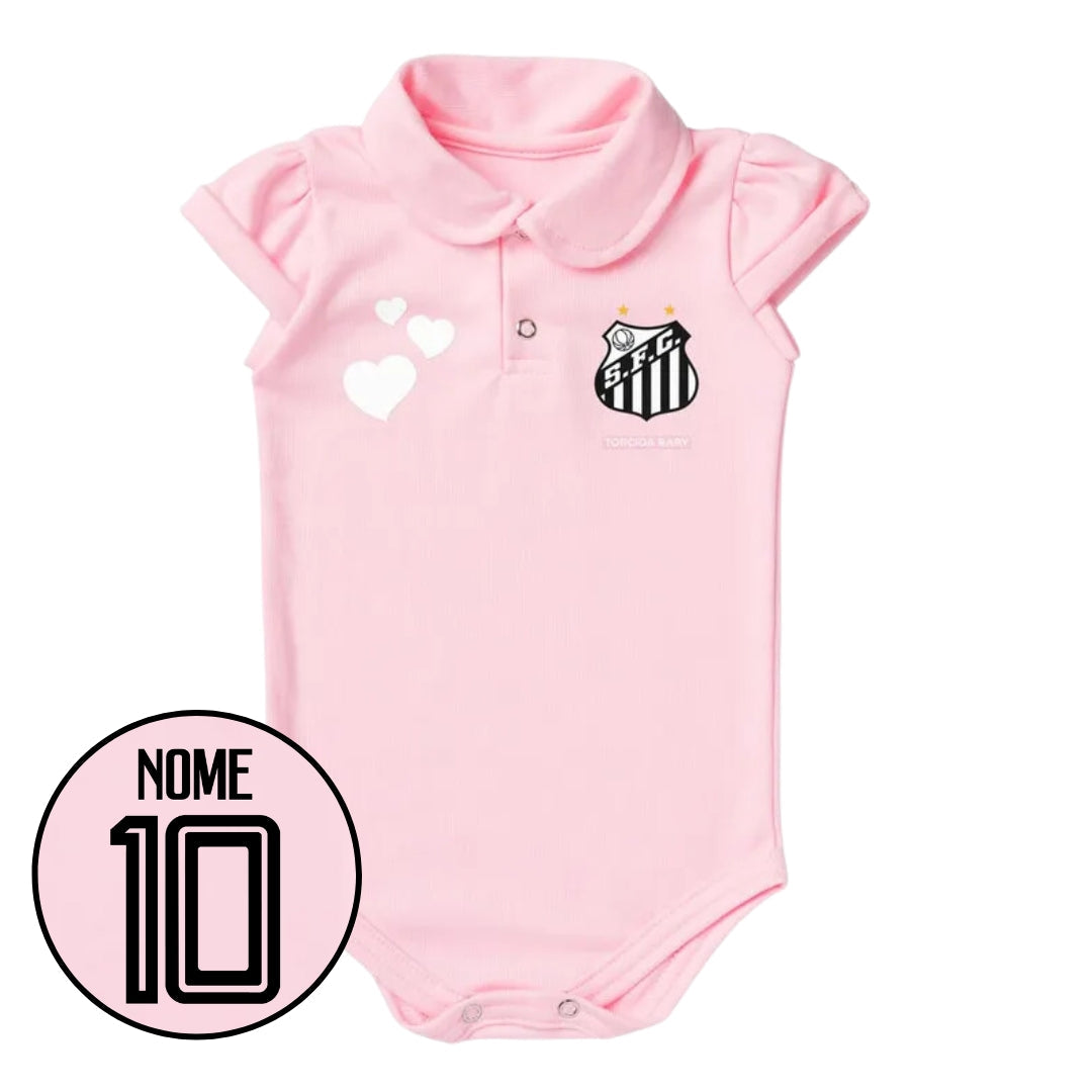Body Rosa Personalizado do Santos