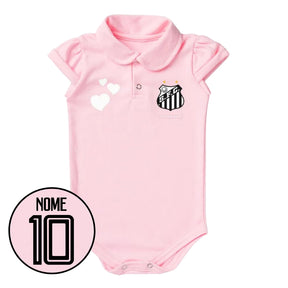 Body Rosa Personalizado do Santos