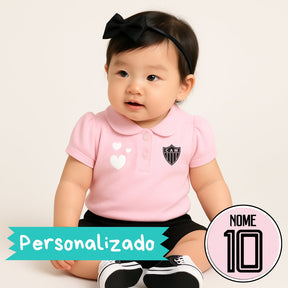 Kit Body Rosa Personalizado e Shorts/Calça do Atlético MG